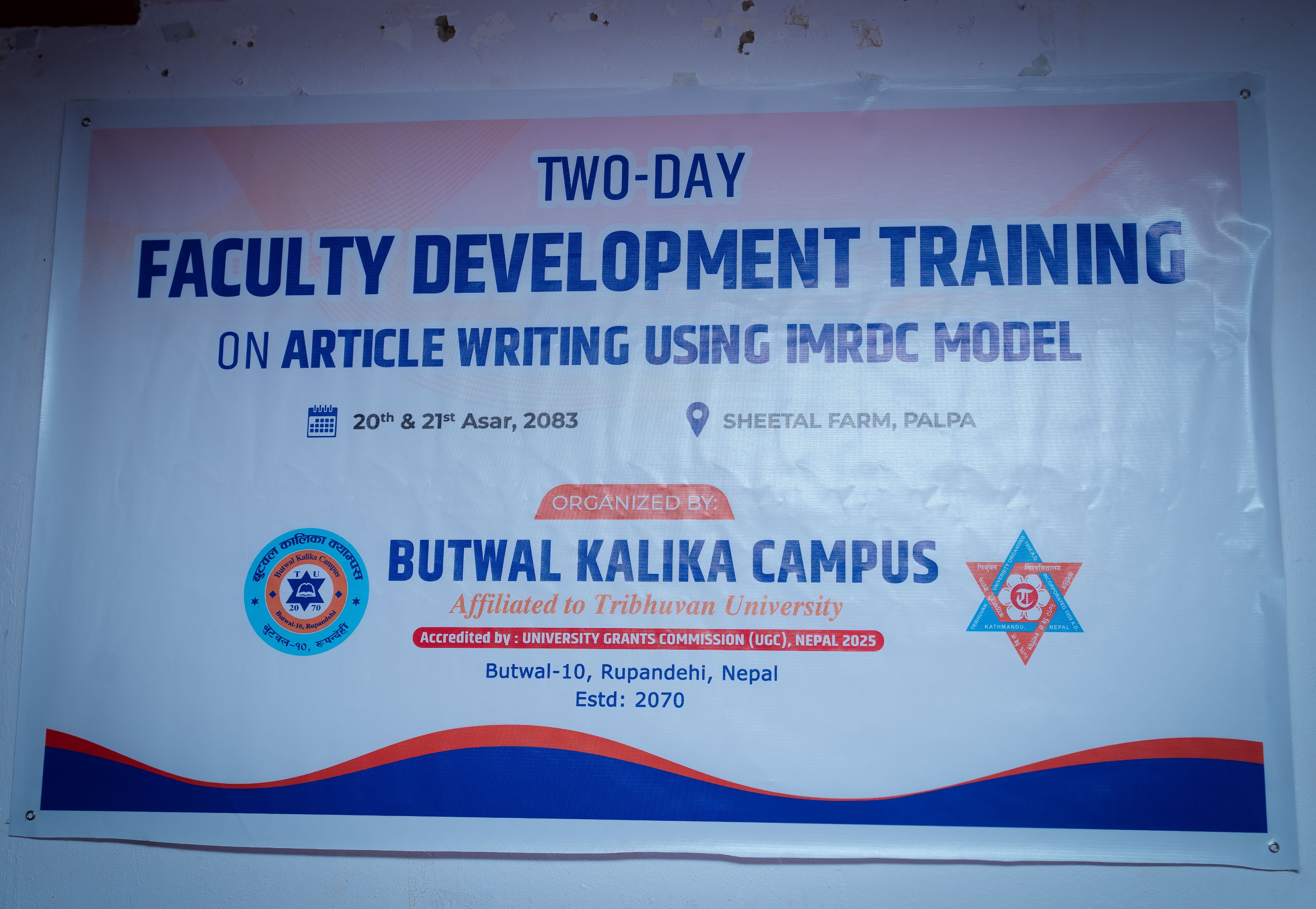 Two-Day Faculty Development Training on Article writing using IMRDC Model